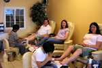 We went over to get pedicures - all at the same time!