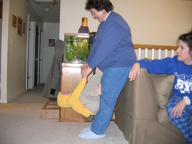 Paul loves doing flips with Grandma Nuffer!