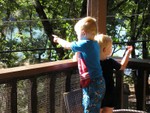 The boys, especially Kyton, were fascinated by the train and went out on our deck whenever they heard it go by