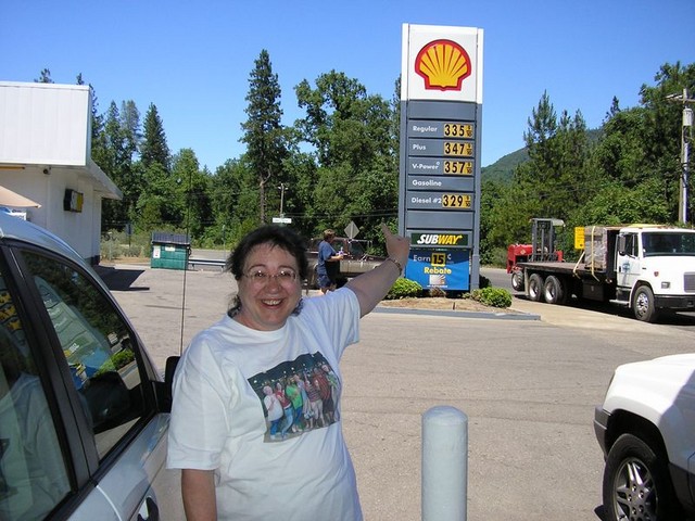 Me pointing to the most expensive gas I've seen so far!