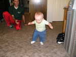 Q's first real steps, all by himself.
