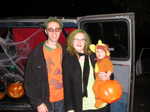 Dave, Liz and Q ready for the ward trunk or treat