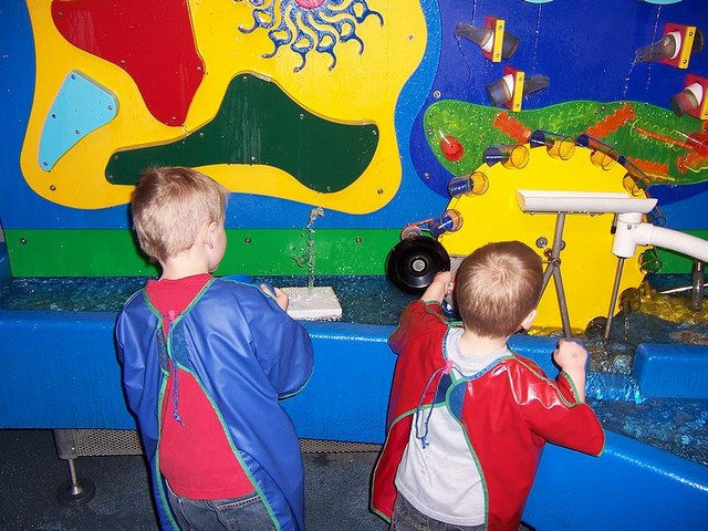The boys at the OMSI water discovery area
