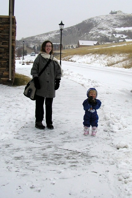On the way to the pool, Rose only has a swimsuit on under that snowsuit 8-)