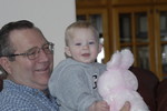 Rhya and Grandpa Neilson with her easter bunny