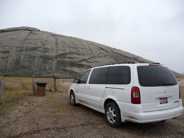 Independence Rock, at the beginning of a Wyoming October blizzard