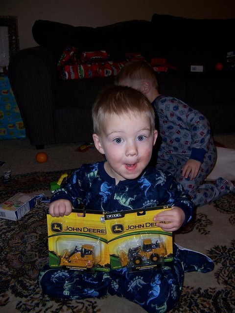 Kyton loves his tractors