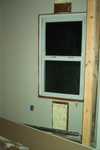 old window, new sheetrock, board fram for new closet