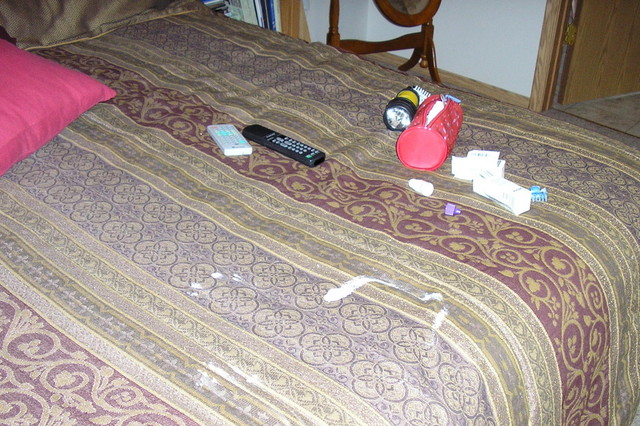 Yes, that is toothpaste, also all my eyedrops dripped out very artfully along the windowsill.