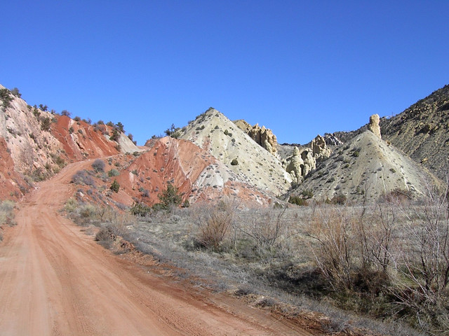 Nice colored rocks by the side of the road which we took for 40 miles from Kodachrome Basin to highway 89
