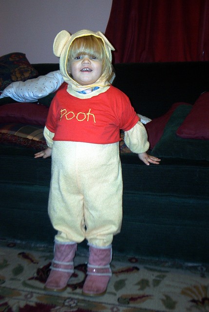 Pooh!  A friend gave us this after Halloween, and Sarah LOVED it! She didn't want to take it off for days!