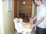 Kyton's first birthday cake -- and he got the whole thing!