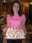 Lovely Amy with her 23rd birthday cake -- funfetti!