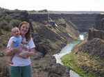Liz & Q at Malad Gorge on drive to Utah