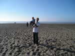 Dad and Q at Gleneden Beach. I think this is Labor Day weekend.