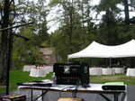 DJ equipment set up for a September wedding in the Blue Mtns