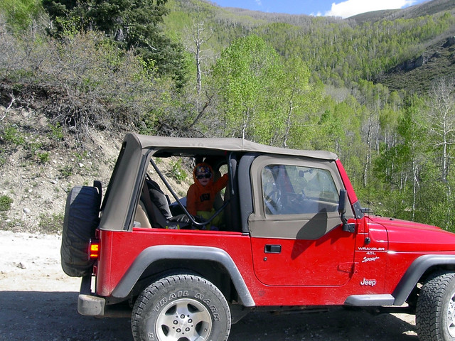 After the campout, they explored some rough roads in the mountains.  Paul is wearing ALL of his clothes because it was so cold!