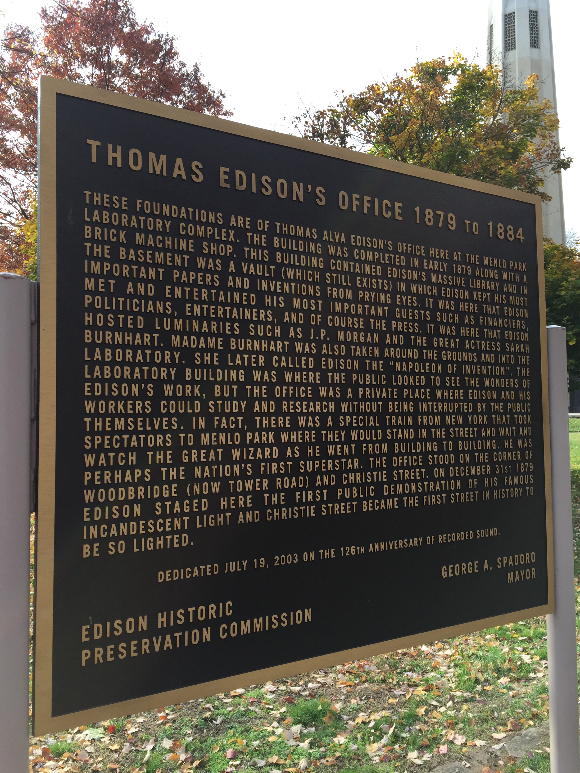 Edison's office site at Menlo Park NJ.