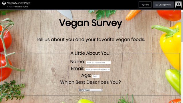 Vegan Survey Page