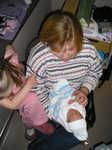 Grandma Noyce and cousin Lindsey with baby Quentin