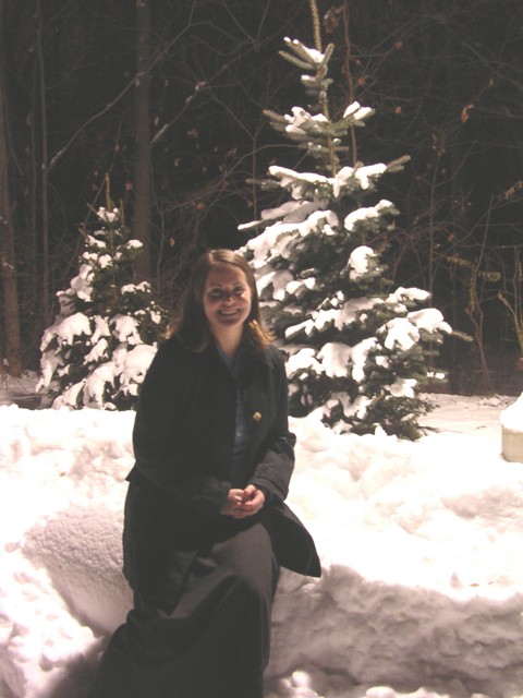 Martha sitting on snow