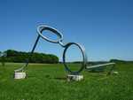 A sculpture of glasses on the hills above Neuffen