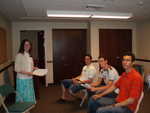 I love this picture!  Notice that all the English class are young men! June 2006