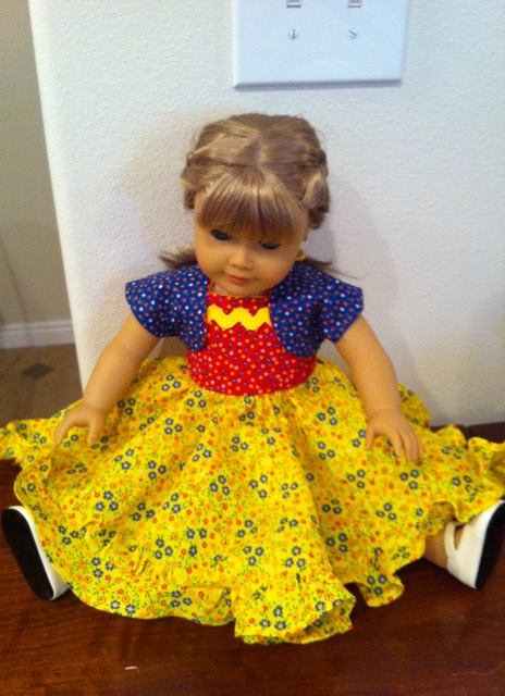 Our Primary Colors are 1,2,3 
American Girl dress and bolero
IMG 2346[1]