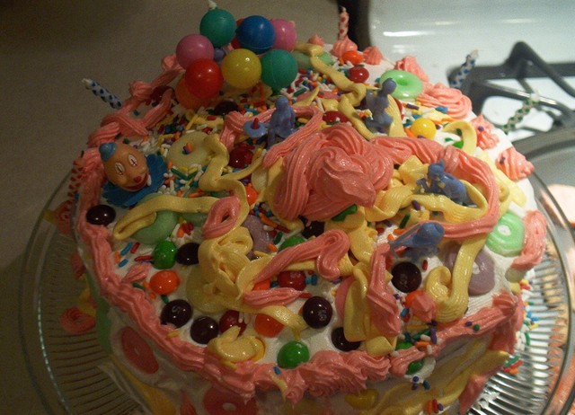 G BDay Cake Final Product-Yummm! Check out all that icing!