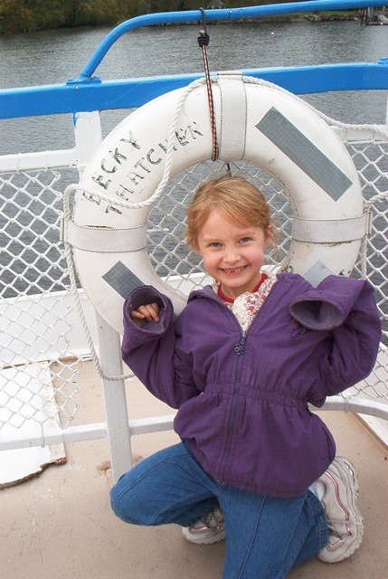 Jessica on the top deck of the Becky Thatcher boat